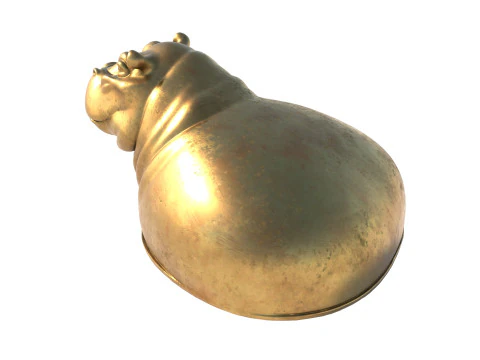 Hippo bust statue 3D Model