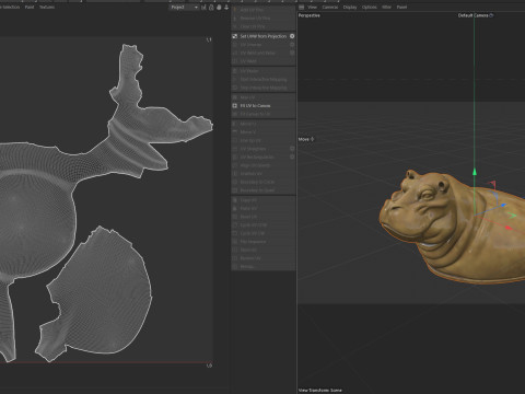 Hippo bust statue 3D Модель