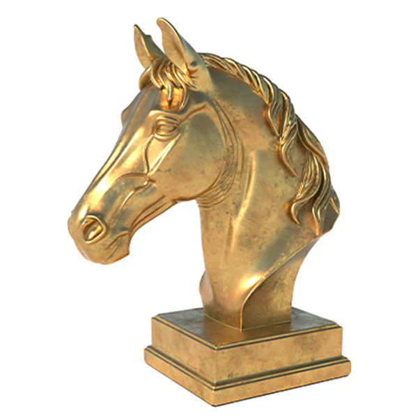 Horse head bust statue 3D Model .c4d .max .obj .3ds .fbx .stl .blend 