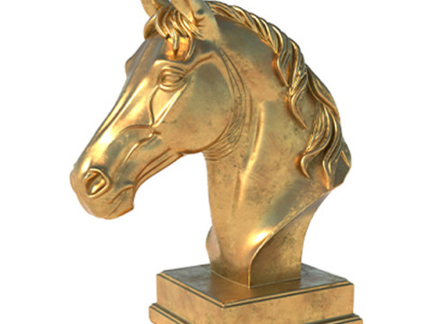 Horse head bust statue Modelo 3D
