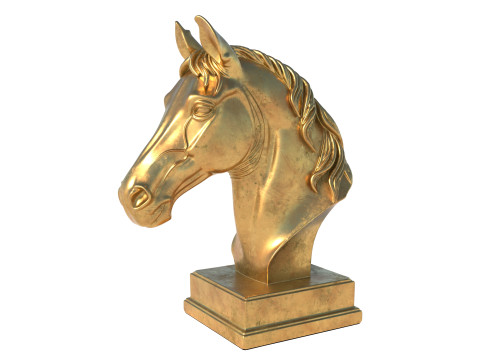 Horse head bust statue Modèle 3D