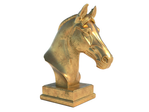 Horse head bust statue Modèle 3D