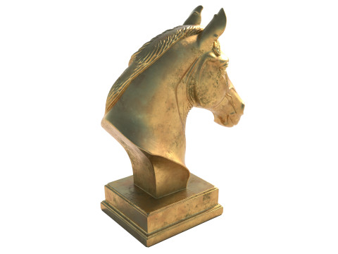 Horse head bust statue Modèle 3D