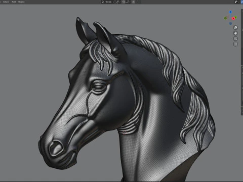 Horse head bust statue 3D Model