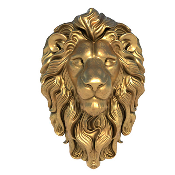 Lion head statue 3D Model .c4d .max .obj .3ds .fbx .stl .blend 