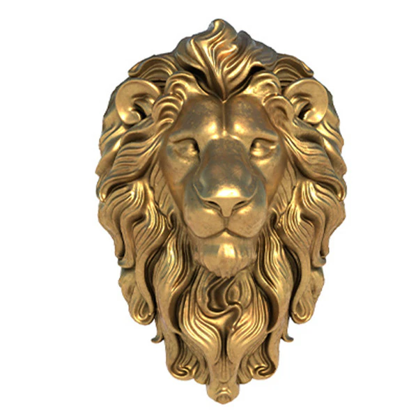 Estatua de cabeza de le&oacute;n Modelo 3D .c4d .max .obj .3ds .fbx .stl .blend 