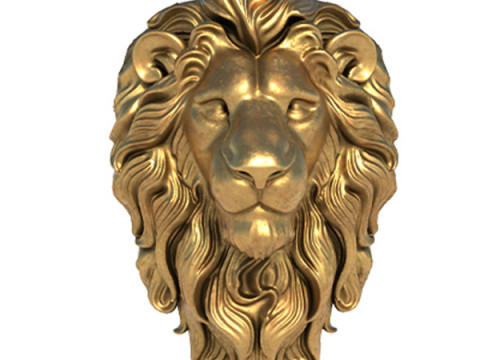 Lion head statue Model 3D