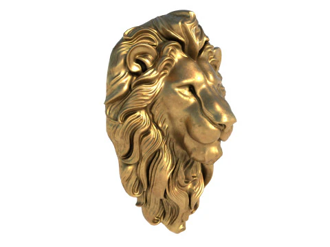 Estatua de cabeza de le&oacute;n Modelo 3D