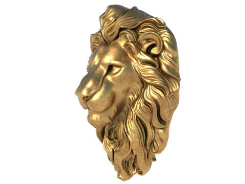 Estatua de cabeza de le&oacute;n Modelo 3D