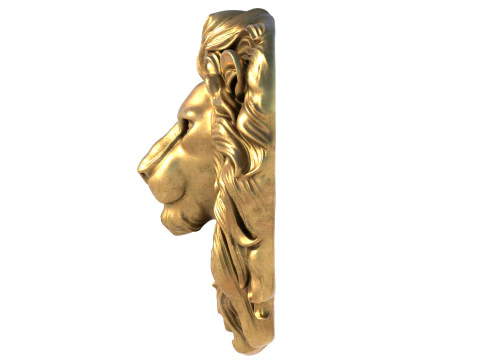 Estatua de cabeza de le&oacute;n Modelo 3D