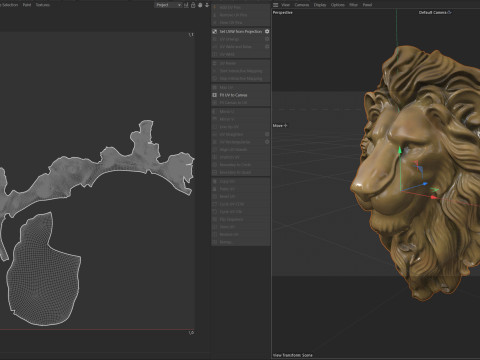 Lion head statue 3D Model