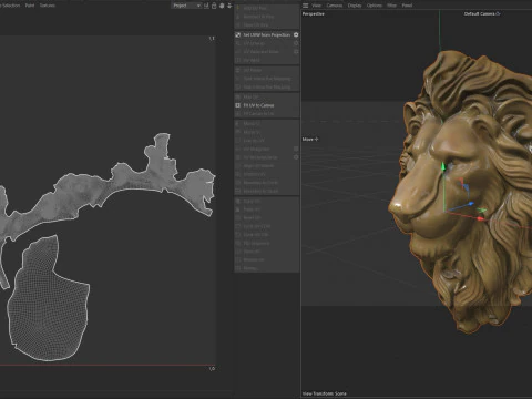 Estatua de cabeza de le&oacute;n Modelo 3D