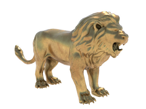 Lion statue statue Modèle 3D