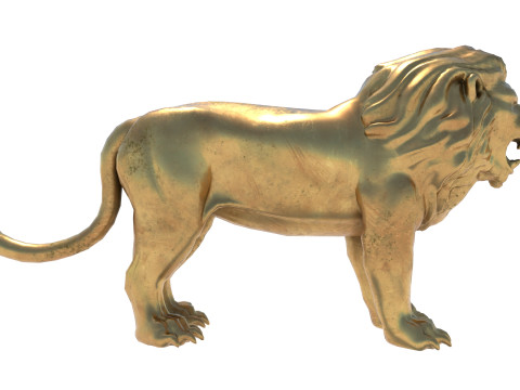 Lion statue statue Modèle 3D
