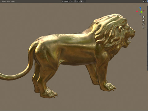 Lion statue statue Modèle 3D