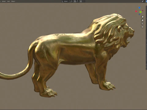 Lion statue statue 3D Model