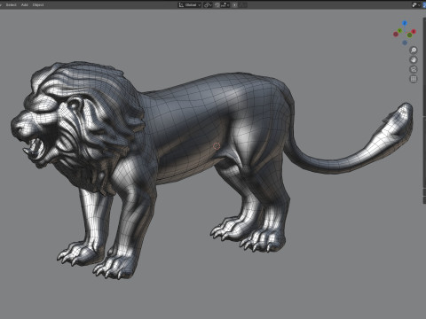 Lion statue statue Modèle 3D