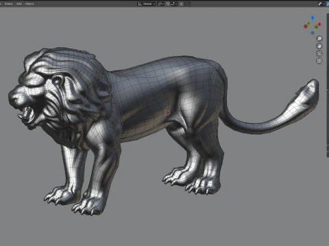 Lion statue statue 3D Model