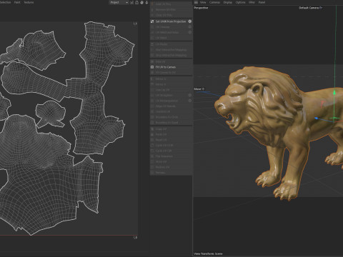 Lion statue statue Modèle 3D