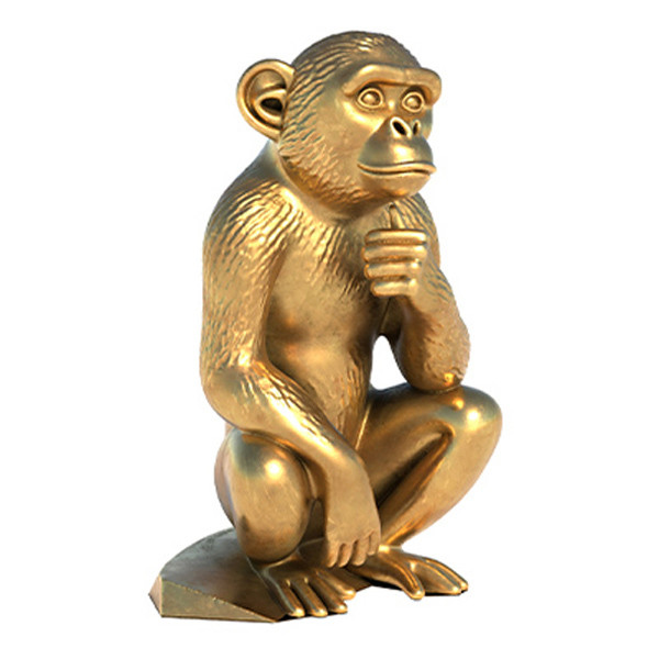 Monkey statue Model 3D .c4d .max .obj .3ds .fbx .stl .blend 