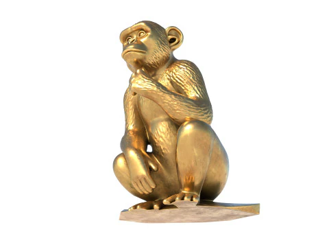 Est&aacute;tua de macaco Modelo 3D