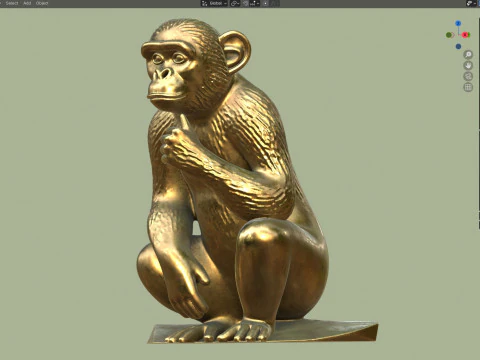 Est&aacute;tua de macaco Modelo 3D
