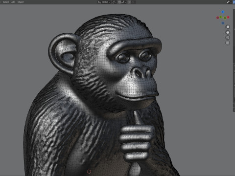 Monkey statue Model 3D