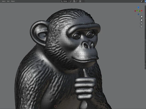 Est&aacute;tua de macaco Modelo 3D