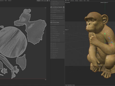 Est&aacute;tua de macaco Modelo 3D