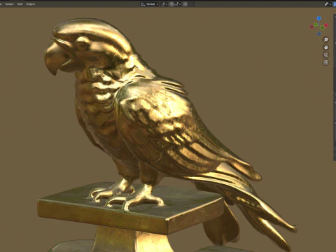 Papegaai standbeeld 3D Model