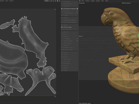 Papegaai standbeeld 3D Model