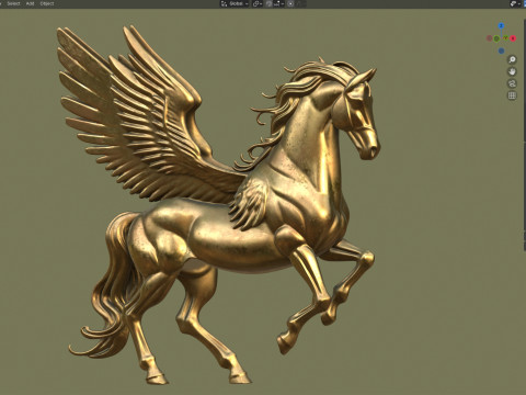 Pegasus horse statue 3D Модель