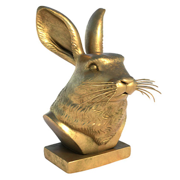 ウサギの頭の胸像 3Dモデル .c4d .max .obj .3ds .fbx .stl .blend 