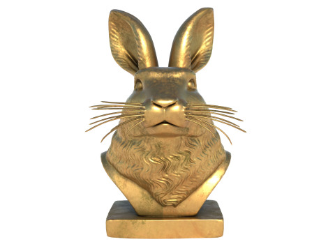 Rabbit head bsut statue Modèle 3D