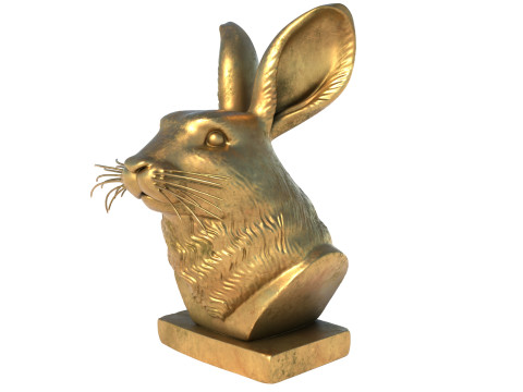 Rabbit head bsut statue Modèle 3D