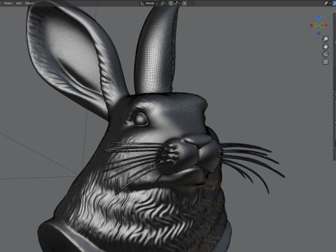 Rabbit head bsut statue Modèle 3D