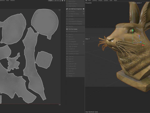 ウサギの頭の胸像 3Dモデル