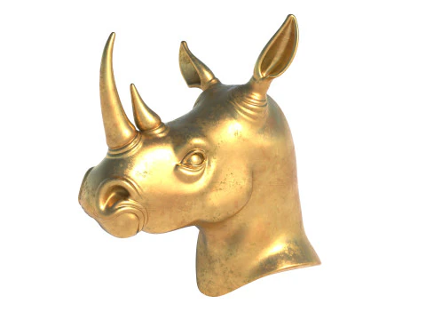 Rhino head bust statue 3D Model