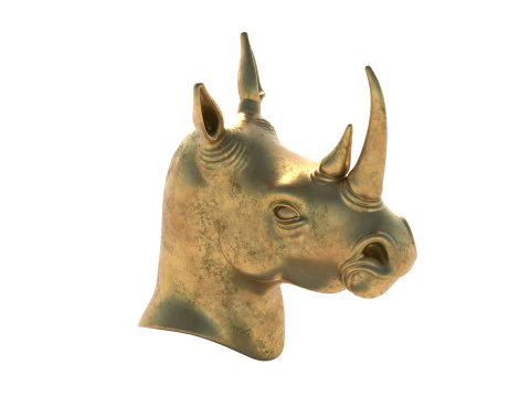 Rhino head bust statue 3D Model