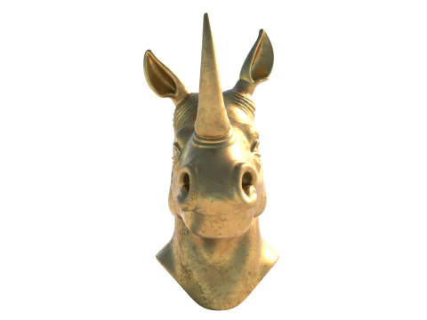 Rhino head bust statue 3D Model