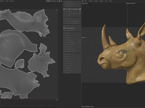 Rhino head bust statue 3D Model