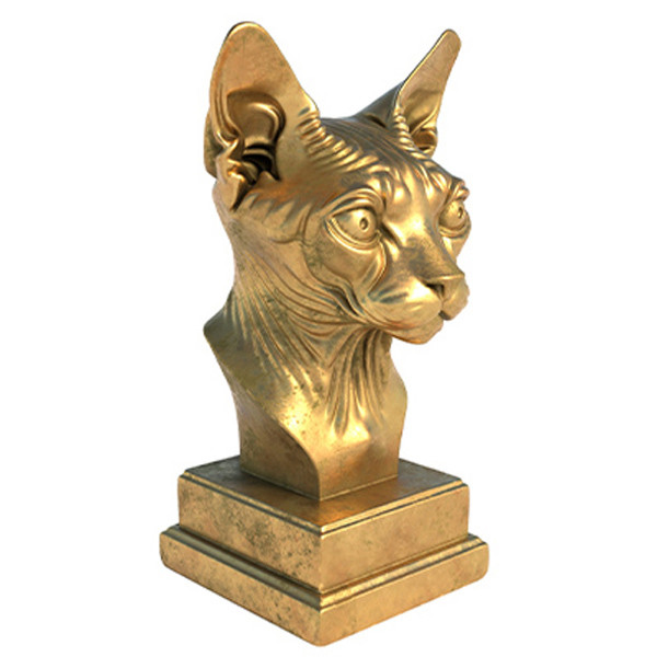 Sphynx cat head bust statue 3D 模型 .c4d .max .obj .3ds .fbx .stl .blend 