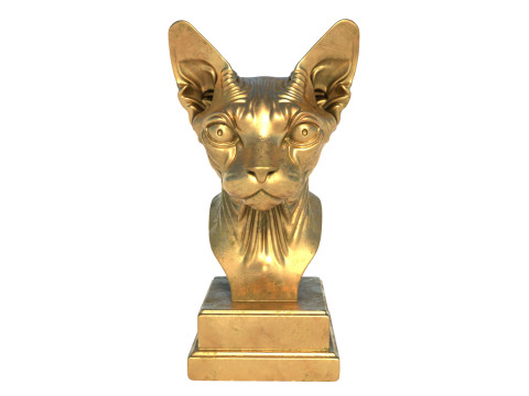 Sphynx cat head bust statue 3D 模型