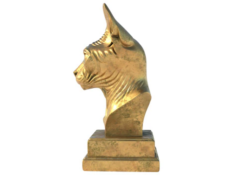 Sphynx cat head bust statue 3D Model