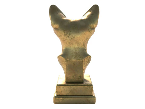 Sphynx cat head bust statue 3D Model
