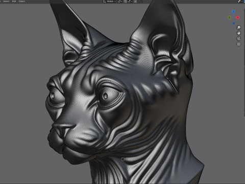 Sphynx cat head bust statue 3D 模型