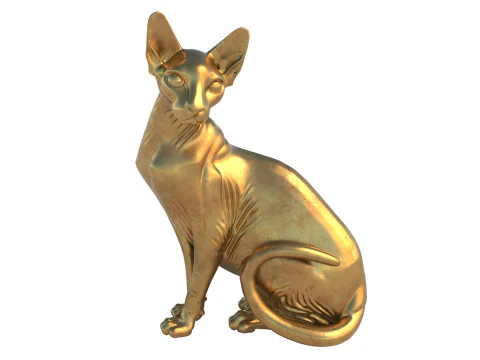 Sphynx cat statue statue 3D Model