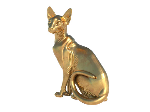 Sphynx cat statue statue 3D Model