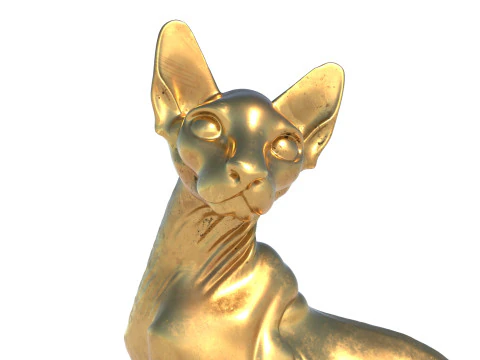 Sphynx cat statue statue 3D Model