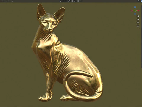 Sphynx cat statue statue 3D Model